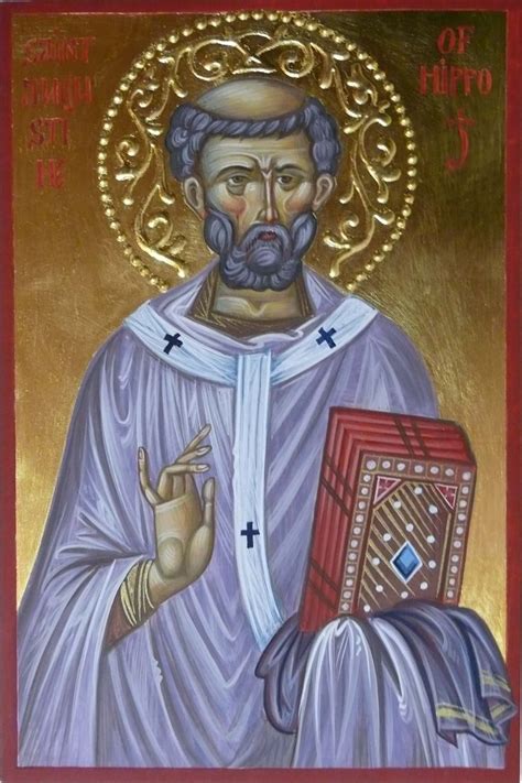 St Augustine Of Hippo Hand Painted Orthodox Icon By Georgi Chimev