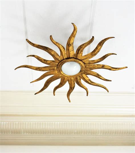 2014 china light good price ul ce lighting fixture led flush mount ceiling light fixtures. Gilt Metal Sunburst Starburst Ceiling Light Fixture, Spain ...