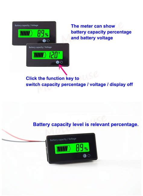 LCD Lead Acid LiFePO4 Lithium Li Ion Battery Capacity Level Indicator