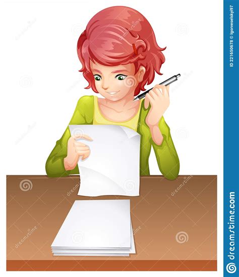 Une Femme Qui Passe Un Examen Illustration Stock Illustration Du