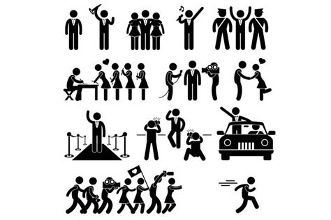 Vip Idol Famous Popular Celebrity Star Stick Figure Icons 735999