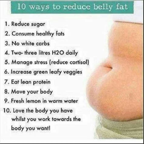 10 Ways To Reduce Belly Fat Health And Fitness Motivation Pinterest