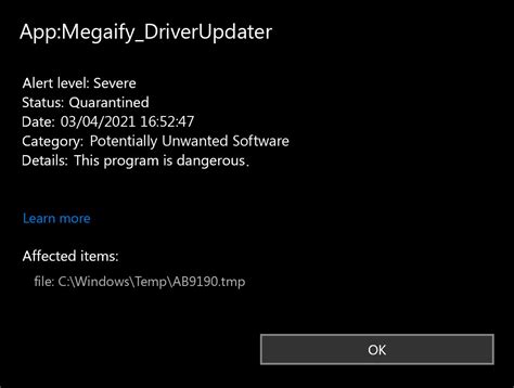 Appmegaifydriverupdater — Virus Removal Guide
