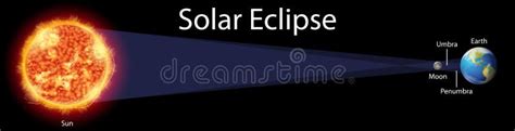 Diagram Showing Solar Eclipse On Earth Stock Vector Illustration Of