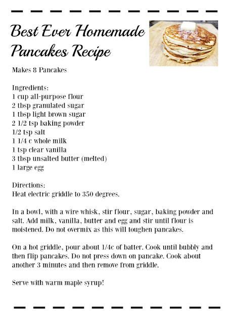 Best Ever Homemade Pancakes Homemade Pancake Recipe Best Homemade