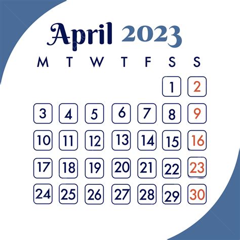 Gambar Kalender April 2023 April 2023 Kalender 2023 April Png