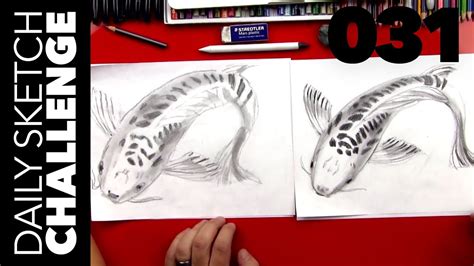 How To Sketch A Koi Fish Advanced Youtube