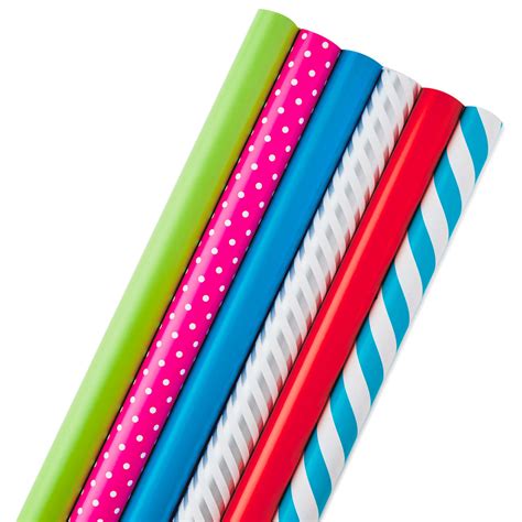 Bright And Bold 6 Pack Wrapping Paper 180 Sq Ft Total Wrapping