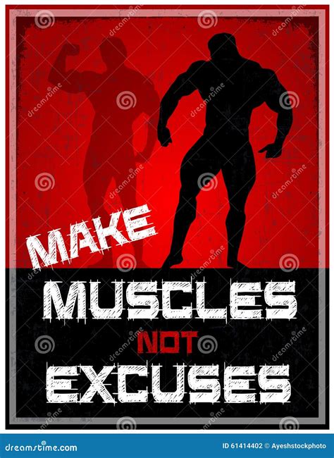 Make Muscles Not Excuses Stock Illustration Illustration Of Effort
