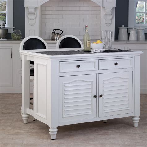 Portable kitchen island with seating ikea near. Home Styles Bermuda White Kitchen Island with Storage ...