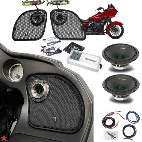 Harley Road Glide Diamond Audio Pro Speaker Tm400x4ad Amp Kit Mspro65
