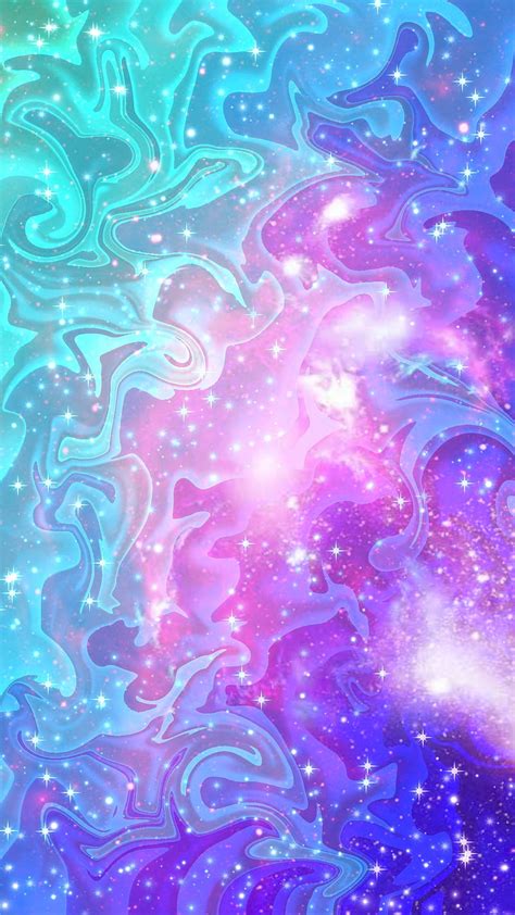 Sparkly Blue Galaxy Magic Pink Purple Rainbow Swirl Hd Phone