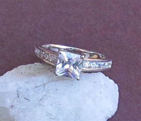 Cz Engagement Set Rhodium Plated Cz Wedding Rings Sizes 7 To 9 On Luulla