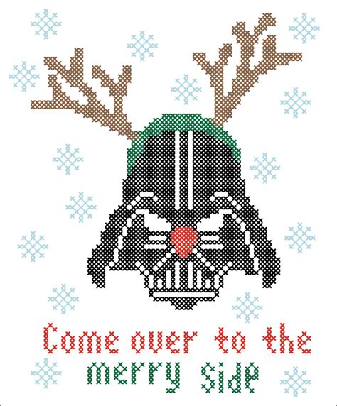 Bogo Free Merry Christmas Funny Darth Vader Star Wars Cross Stitch