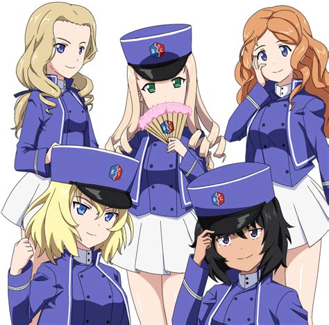 Safebooru 5girls Adjusting Headwear Andou Girls Und Panzer Bangs Bc Freedom Emblem Bc
