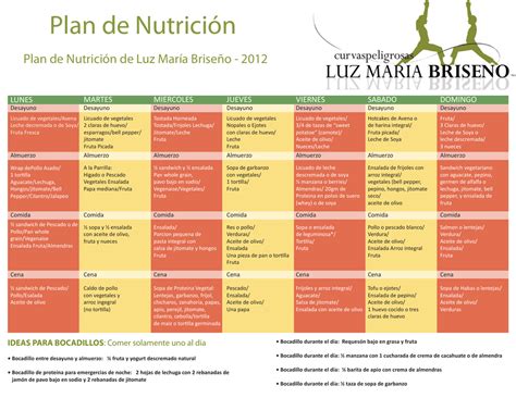 Plan De Nutrición Curvas Peligrosas De Luz Maria Briseño