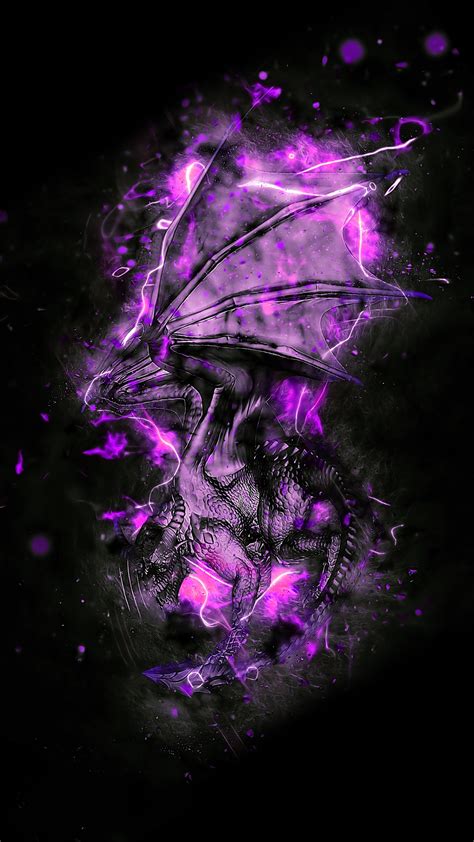 Purple Dragon Hd Wallpaper For Your Mobile Phone 4478