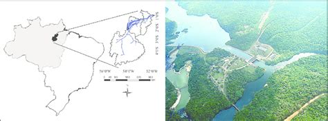 Map With The Location Of The Lower Amazon River Basin Left And Aerial Photo Of The 