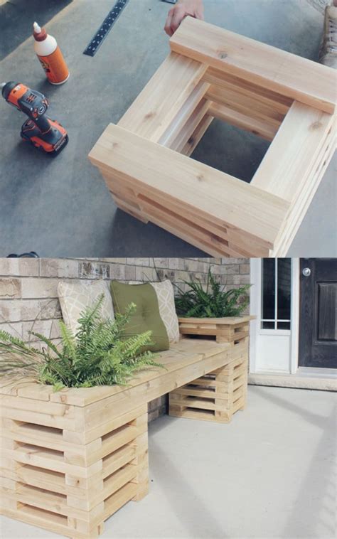 Hanging hammock chairs make a cozy reading spot for kids and adults alike. 21 Gorgeous Easy DIY Benches (Indoor & Outdoor!) - A Piece ...