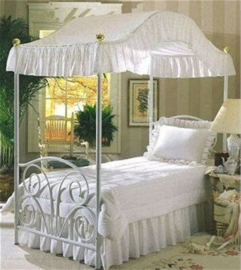 Find a bed frame that complements your style. White canopy, Twin and Cove on Pinterest