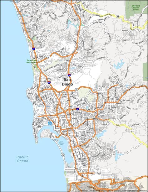 San Diego California Map Vinny Jessalyn