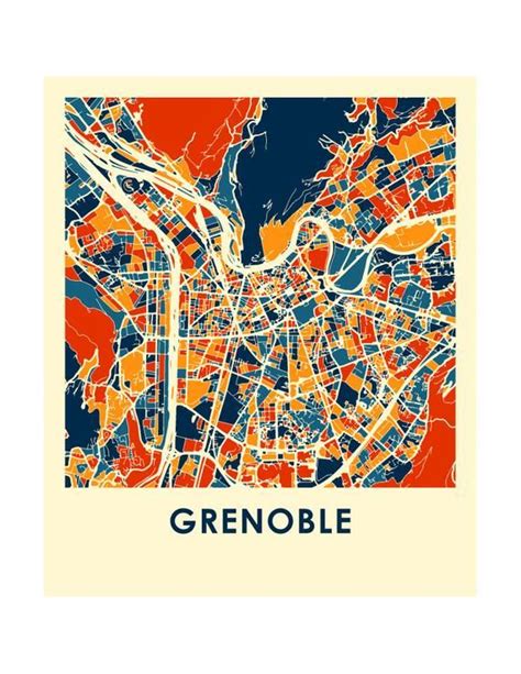 Our Grenoble Map Print Illustrates The Geography And Patterns Of This