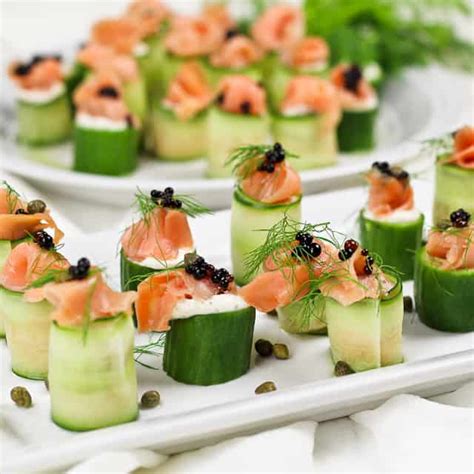 Smoked Salmon And Cream Cheese Cucumber Rolls The