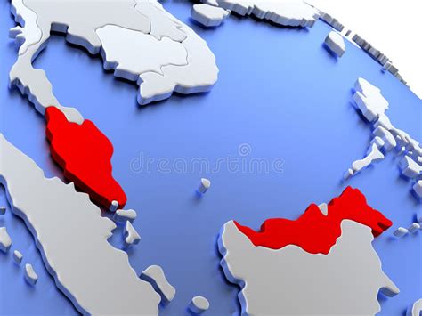 Malaysia On World Map Stock Illustration Illustration Of Countries