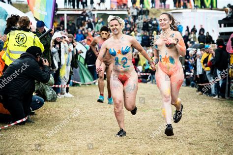 Festivalgoers Take Part Naked Run Roskilde Editorial Stock Photo