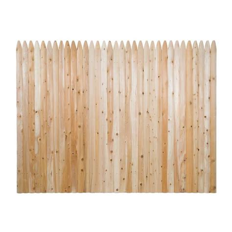Ft H X Ft Privacy Flat Eastern White Cedar Molded In Stockade Pointed Picket Wood Fence