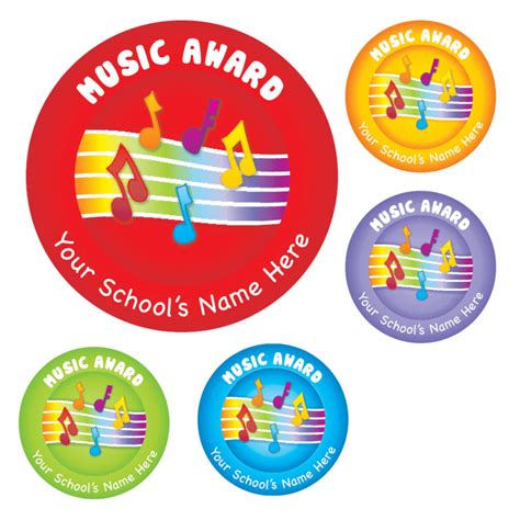 Musical Note Award Stickers School Stickers