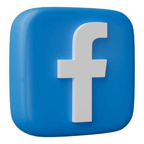 3d Renderizar Facebook Logotipo ícone Isolado Em Transparente Fundo