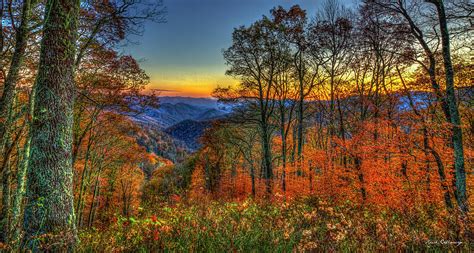 Great Smoky Mountains Fall Sunset Tennessee North Carolina Landscape