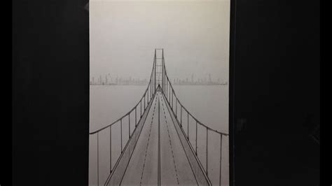 How To Draw A Bridge In One Point Perspective Youtube