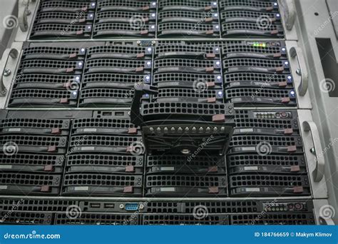 Powerful Server Equipment Is Installed In The Datacenter Rack Modern High Speedinternet
