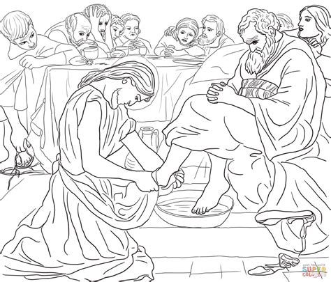 Free Jesus Washes Feet Coloring Page Download Free Jesus Washes Feet