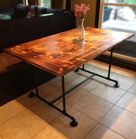 Rustic Industrial Pipe Leg Table The Locust By Charmcitywoodworks