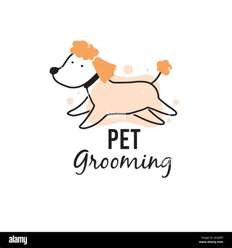 Cute puppy dog pet grooming. Cartoon dog character illustration for
