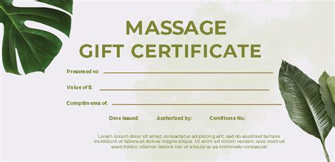 10 Best Printable Massage Gift Certificate Template Printableecom 10