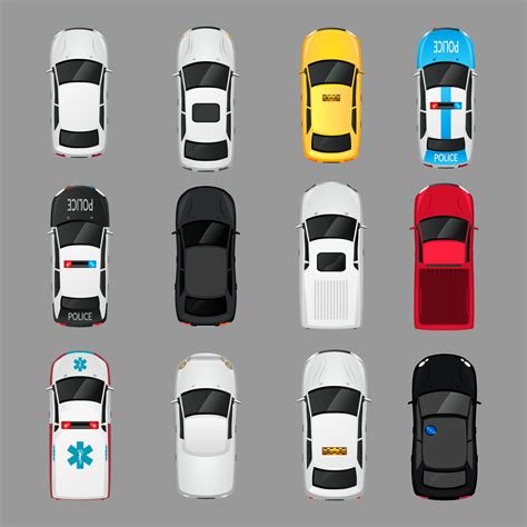 Cars Icons Top View 438676 Vector Art At Vecteezy