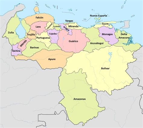 ¿cuántos Estados Tiene Venezuela Listado Y Mapa Saber Es Práctico