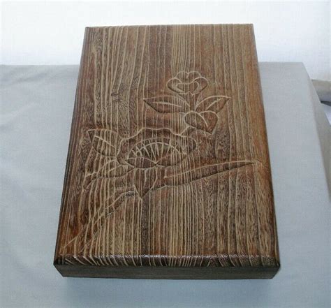 Exquisite Hand Carved Wood Box Japan 2 Woodblock Paper Sets Arts Crafts