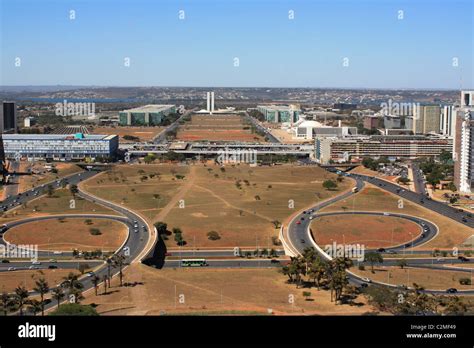 Aerial View Brasilia Stock Photo Alamy