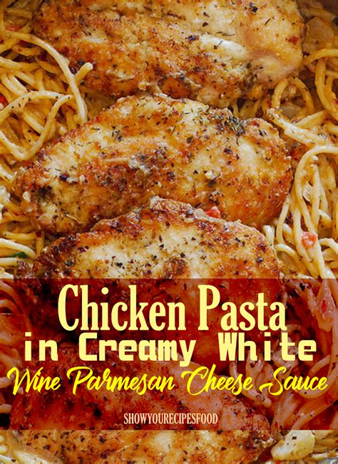 Too high of heat will cause the cream to curdle. Chicken Pasta in Creamy White Wine Parmesan Cheese Sauce ...