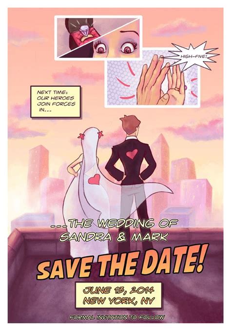 Comic Book Style Save The Date Nerdy Geeky By Awkwardaffections 25 00 Superhero Wedding Theme