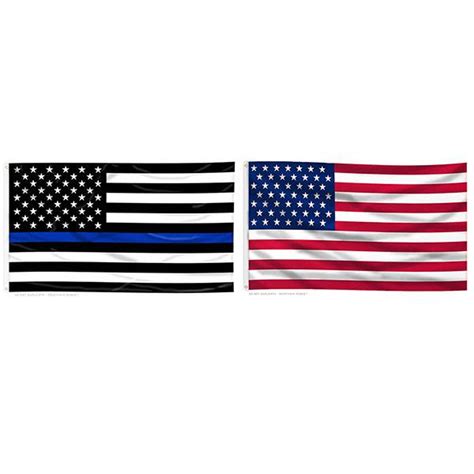 Bundle Thin Blue Line And American 3x5 Ft Flag Thin Blue Line Usa