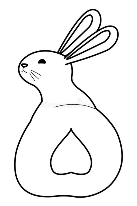 Cute Rabbit Pet Animal Cartoon In Black And White Stock Vector