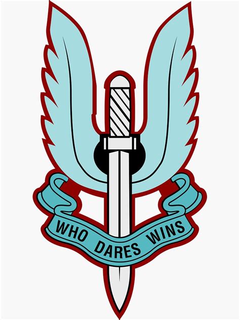 Who Dares Wins Sas Crest Motivation Motto Sticker For Sale By