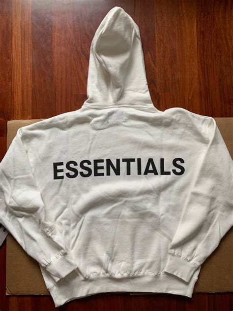 fog essentials 3m reflective logo hoodie white grailed