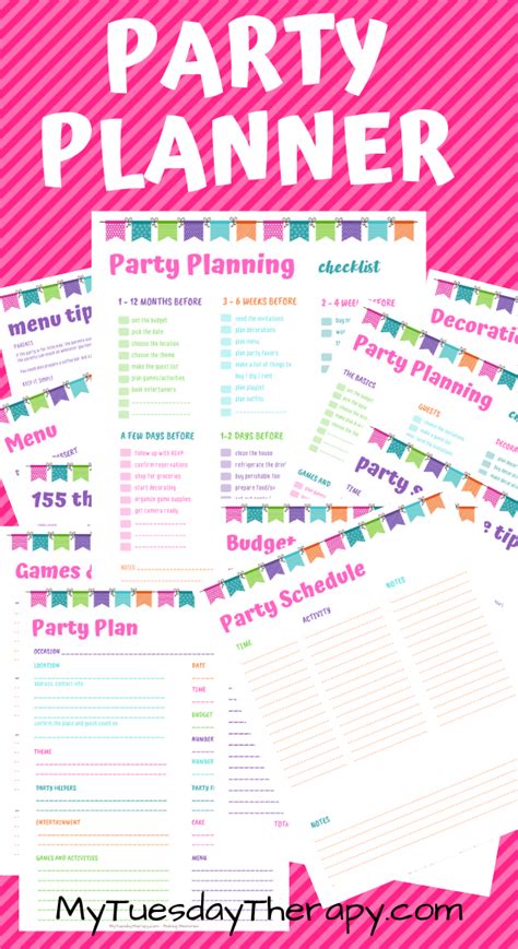 Printable Party Planner Event Planner Birthday Planner